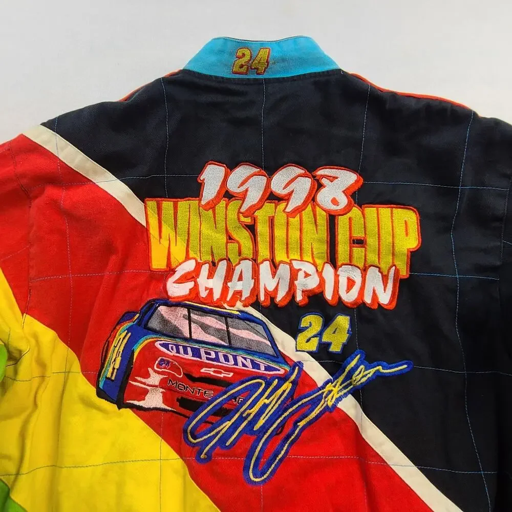 Vintage Jeff Hamilton Jeff Gordon 1998 NASCAR Winston Cup Champion Jacket L #24